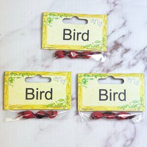 Vintage Miniature Red Bird Cardinal Feather Figures